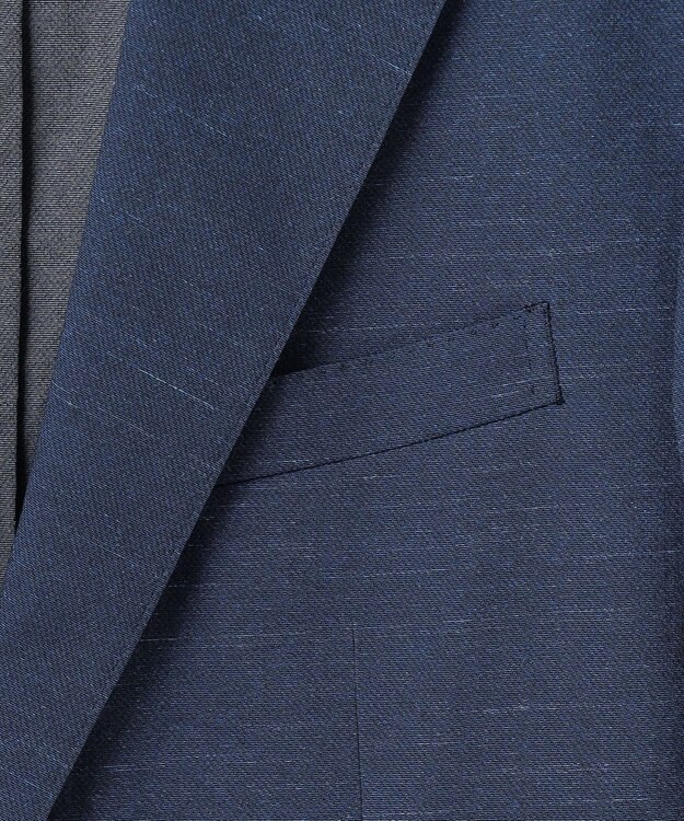 J.PRESS MEN 感動！？上品な見た目に着心地抜群なセットアップ【MECHANICAL】【超軽量 / 清涼感 / 洗える】 ハイパワーストレッチ リネンルックジャケット ネイビー系