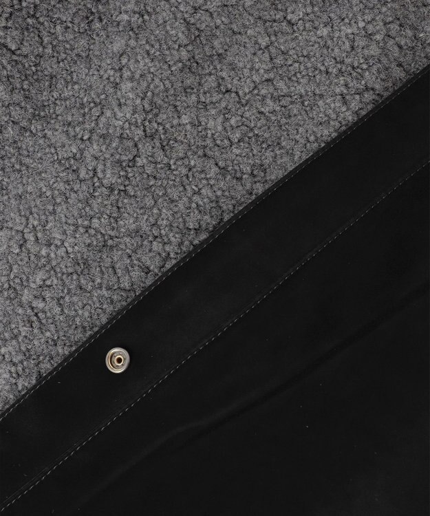 ICB 【リバーシブル着用可能】 ラミネートパイルキルト ミドル丈コート チャコール系