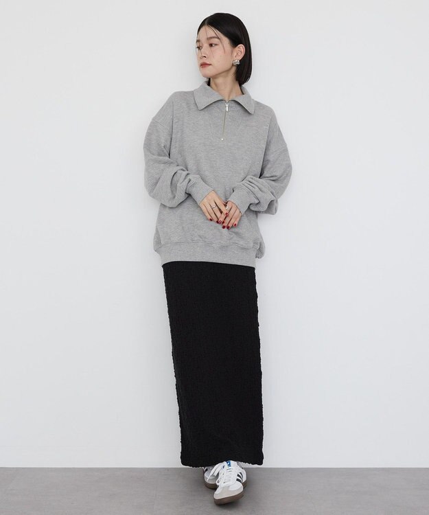 AMERICAN HOLIC ハーフＺＩＰスウェット2 Light Gray Mixture