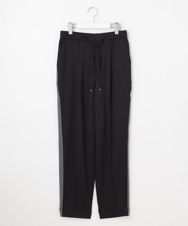 自由区 【カタログ掲載】ウールライクストレッチテーパード パンツ ネイビー×チャコール