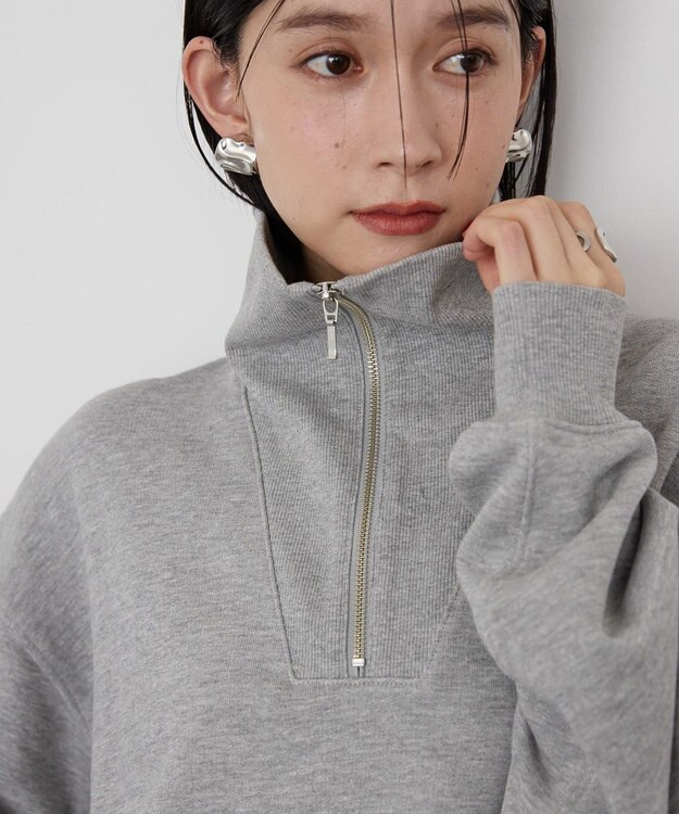 AMERICAN HOLIC ハーフＺＩＰスウェット2 Light Gray Mixture