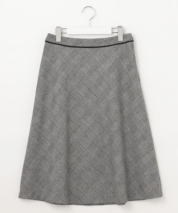 J.PRESS LADIES クラシカル グレンチェック フレアー スカート ブラック系3