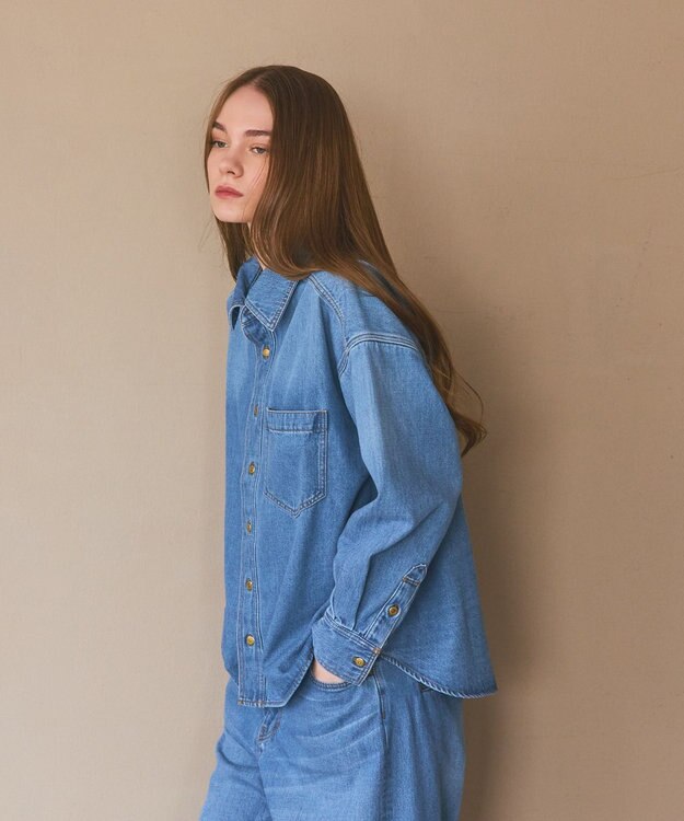 GRACE CONTINENTAL 10ozムラ糸デニムシャツ ブルー