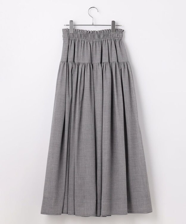 #Newans 【高山都さんコラボ】ダブルギャザーロングスカート グレー