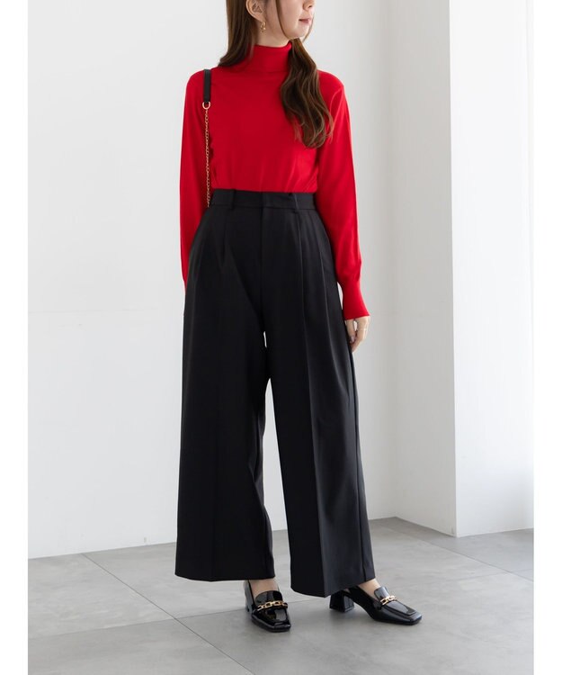 Te chichi TRツイル2タックワイドパンツ《2025winter catalog item》 ブラック