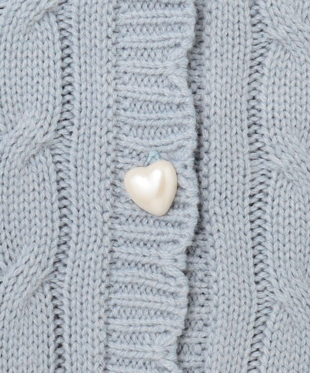 ANY KIDS ハート ニット カーディガン サックスブルー