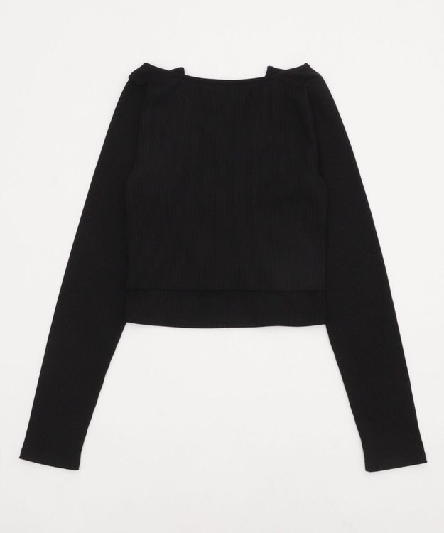 WEGO レイヤード風レースアップトップス ブラック