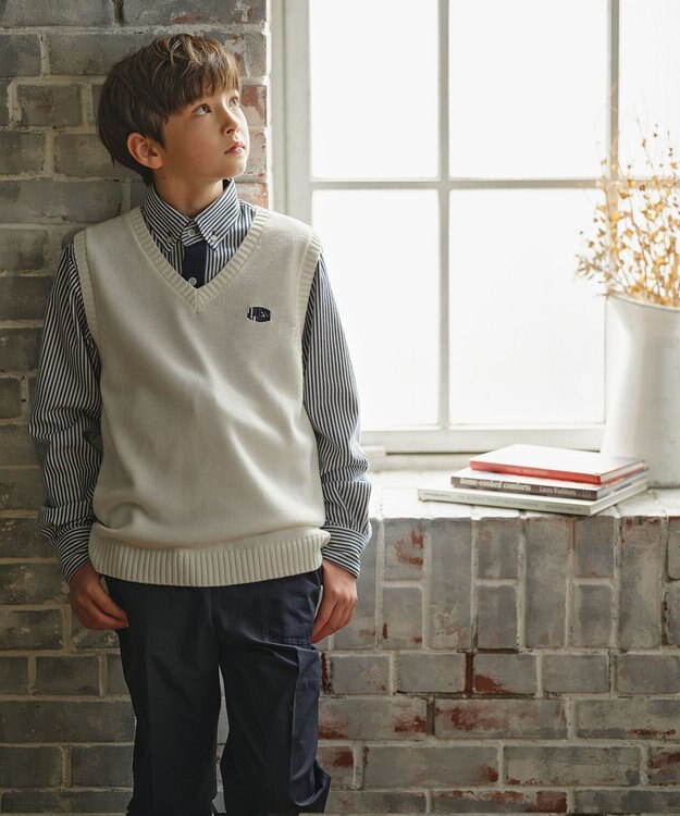 J.PRESS KIDS 【110-130cm】ストライプ＆チェック シャツ ネイビー系ストライプ