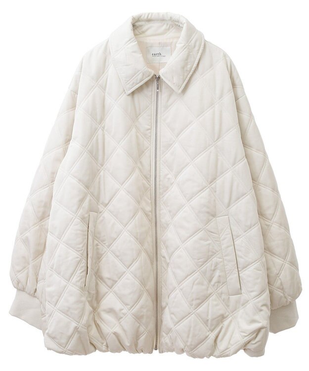 earth music&ecology ダブルステッチキルティングコート Ivory
