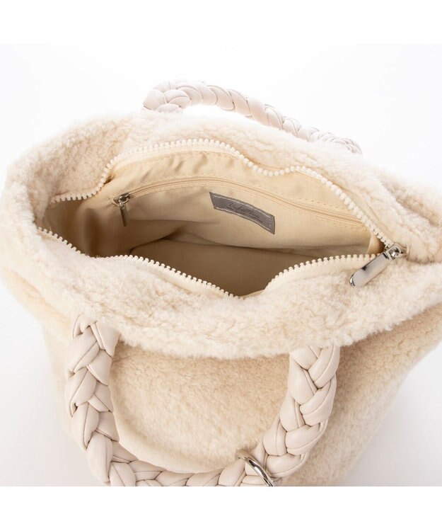 UNBILLION カシュカシュ cachecache / ブレイドハンドルボアミニトート アイボリー