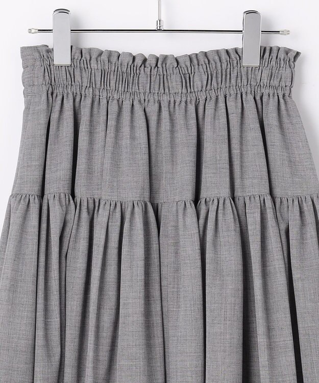 #Newans 【高山都さんコラボ】ダブルギャザーロングスカート グレー