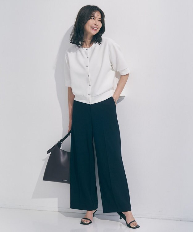 UNFILO 【VERY掲載】BEAUTY FORM JERSEY light スナップカーディガン オフ