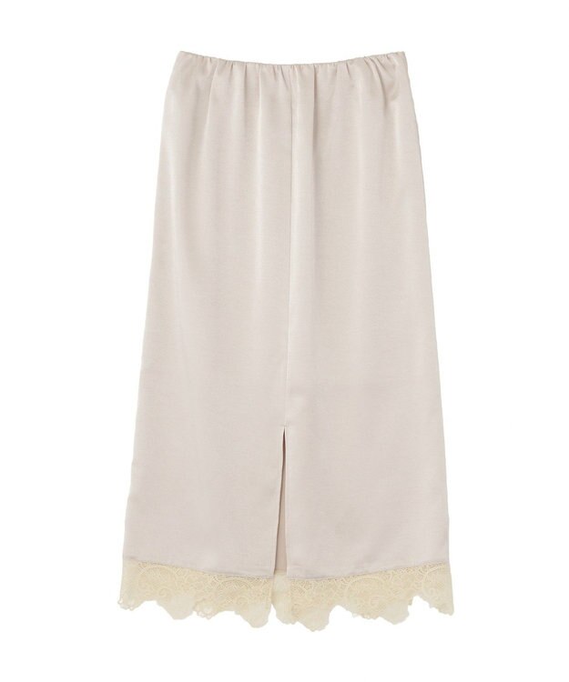earth music&ecology サテンレーススカート Ecru