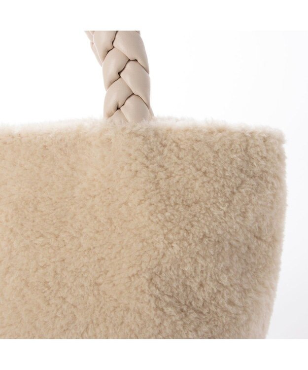 UNBILLION カシュカシュ cachecache / ブレイドハンドルボアミニトート アイボリー