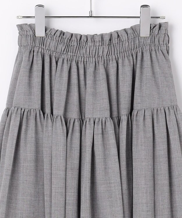 #Newans 【高山都さんコラボ】ダブルギャザーロングスカート グレー