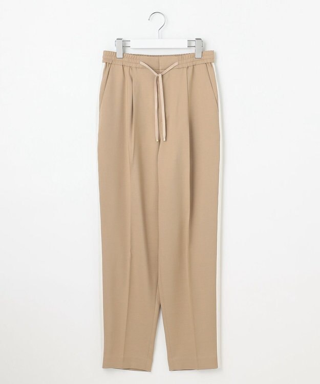 自由区 【カタログ掲載】ウールライクストレッチテーパード パンツ ベージュ×オフ