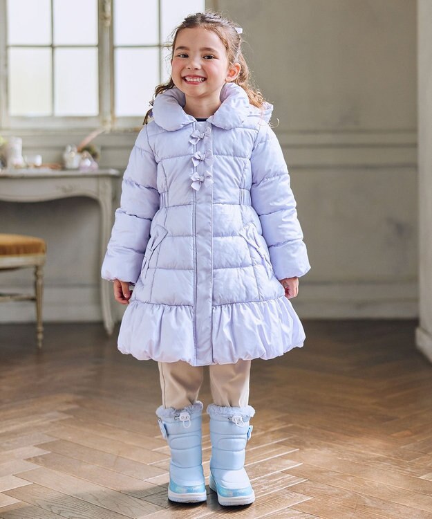 ANY KIDS 【フード取り外し/洗濯機可能】Aラインコート サックスブルー