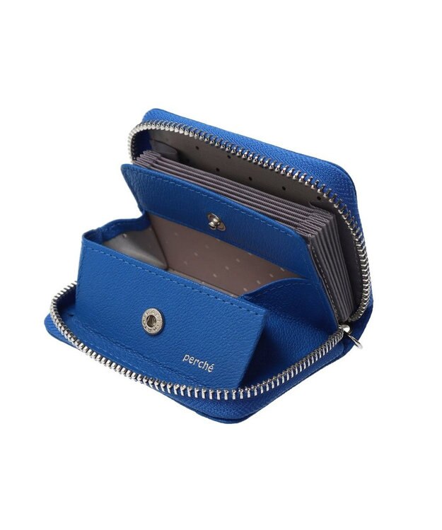 UNBILLION ペルケ perche / ドット刺繍ジャバラチャームウォレットショルダー ブルー