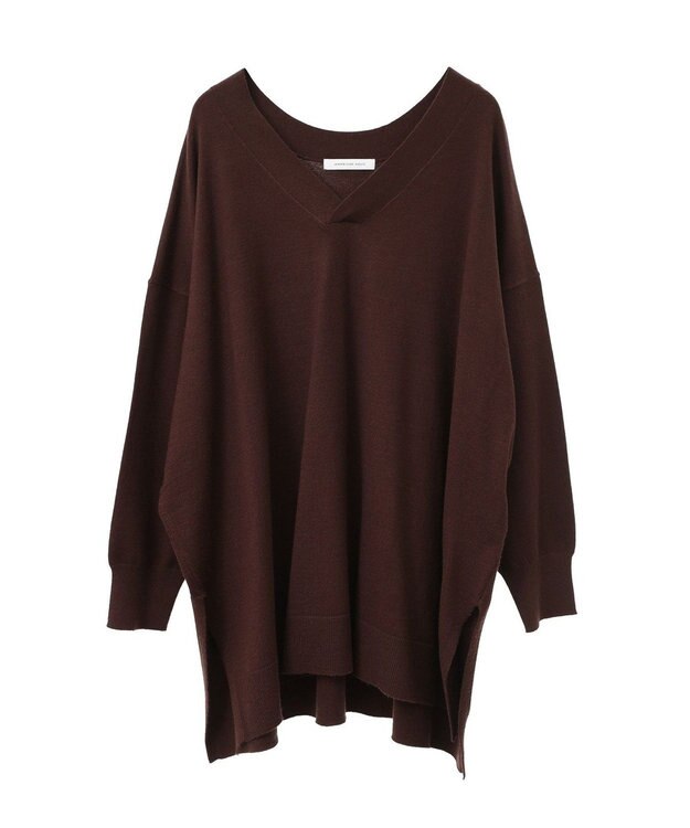AMERICAN HOLIC バイパチＶネックロングニットプルオーバー Brown