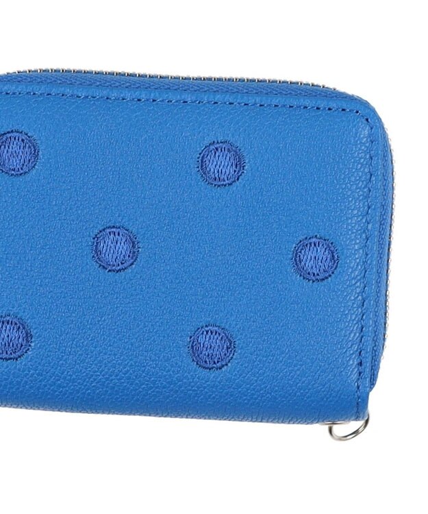 UNBILLION ペルケ perche / ドット刺繍ジャバラチャームウォレットショルダー ブルー