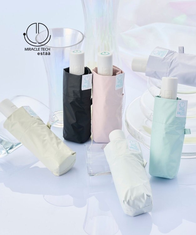 MOONBAT 【超コンパクト/自動開閉/晴雨兼用】Miracle Tech Protection(ミラクルテック プロテクション) 折りたたみ傘 プレーン 50cm ブラック