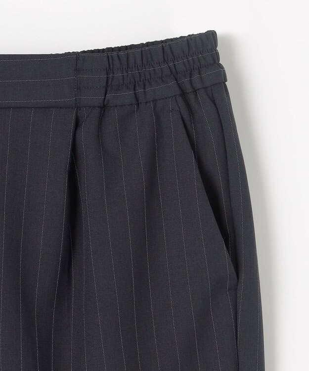 ANY 【6サイズ展開/ウエストゴム】イージーテーパードパンツ ネイビーストライプ