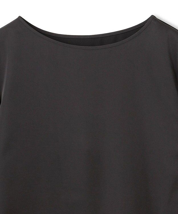 UNFILO サテン レイヤードブラウス チャコール