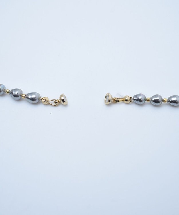 monshiro 【バロックパール】イチョウショート ネックレス ゴールド×グレー