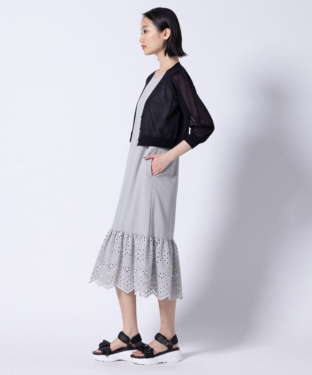 TOCCA 【美人百花掲載】SHEER BUBBLE KNIT ニットカーディガン ブラック系