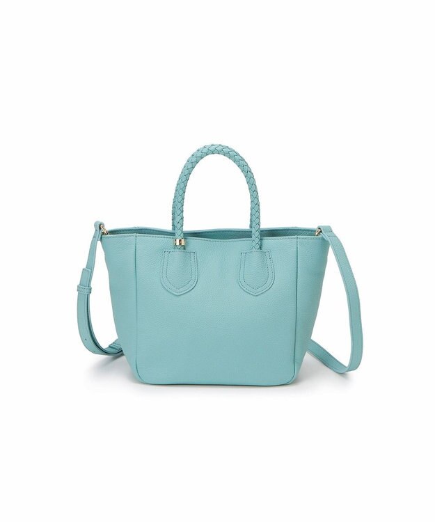 TOPKAPI 【ドラマ着用】【TREASURE TOPKAPI】シュリンクレザー メッシュハンドル ショルダー付き ミニ トート バッグ ミントグリーン