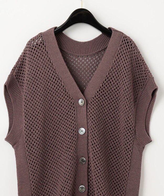 GRACE CONTINENTAL メッシュ2wayニットトップ ブラウン