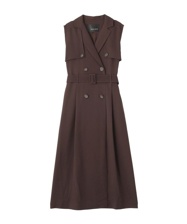 YECCA VECCA 【UVカット/接触冷感】トレンチジレワンピース Brown