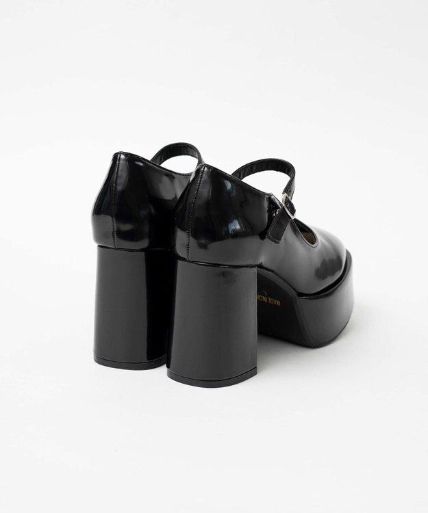 WEGO ボリュームヒールストラップシューズ ブラック