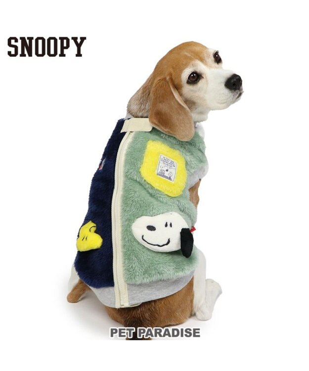 PET PARADISE スヌーピー 背中開きジップ ベスト 《マスコット》 中型犬 ブルー