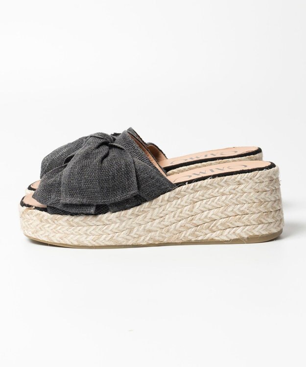 gaimo 【GAIMO/ガイモ】リネンリボン付きジュート厚底サンダル/CELIA-RS ブラック