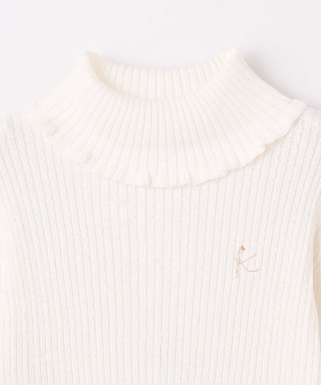 組曲 KIDS 【150-160cm】リブ ニット オフホワイト系