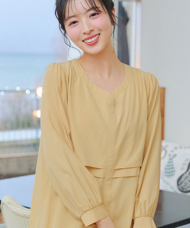 Tiaclasse L レイヤードデザインブラウス イエロー