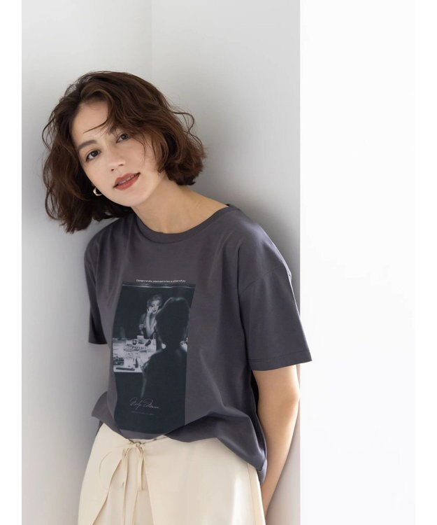 Te chichi マリリンモンローミラーフォトTシャツ チャコールグレー