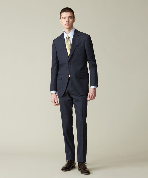J.PRESS MEN 【ESSENTIAL CLOTHING】ブリーザブルメッシュクロス スーツ ネイビー系