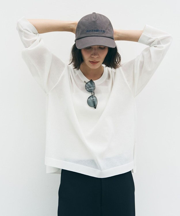 UNFILO シアーフォルムニット クルーネック オフ