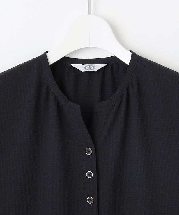 J.PRESS LADIES S 【洗える・吸水速乾】DRYライトサッカー ワンピース ネイビー系