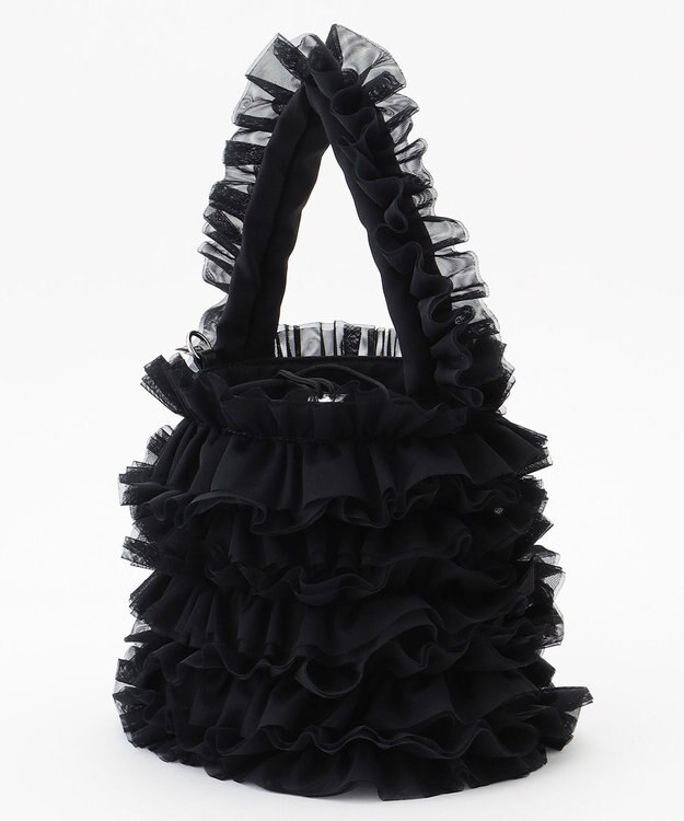 LA BAGAGERIE 【MONICA】チュールフリル2WAYバッグ ブラック