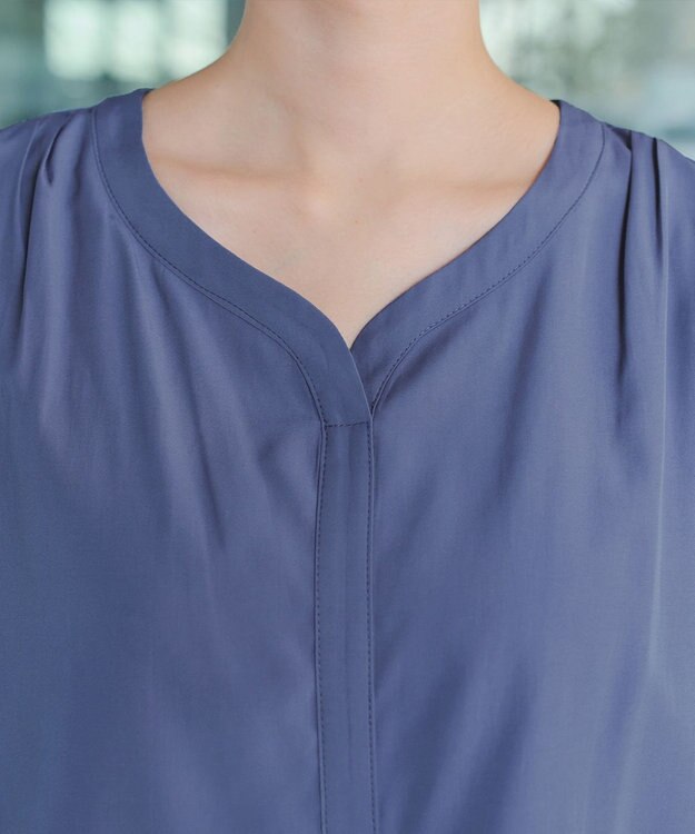 Tiaclasse L レイヤードデザインブラウス ブルー