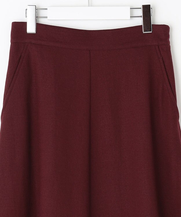 自由区 ウールジャージー フレアシルエットスカート ワイン系