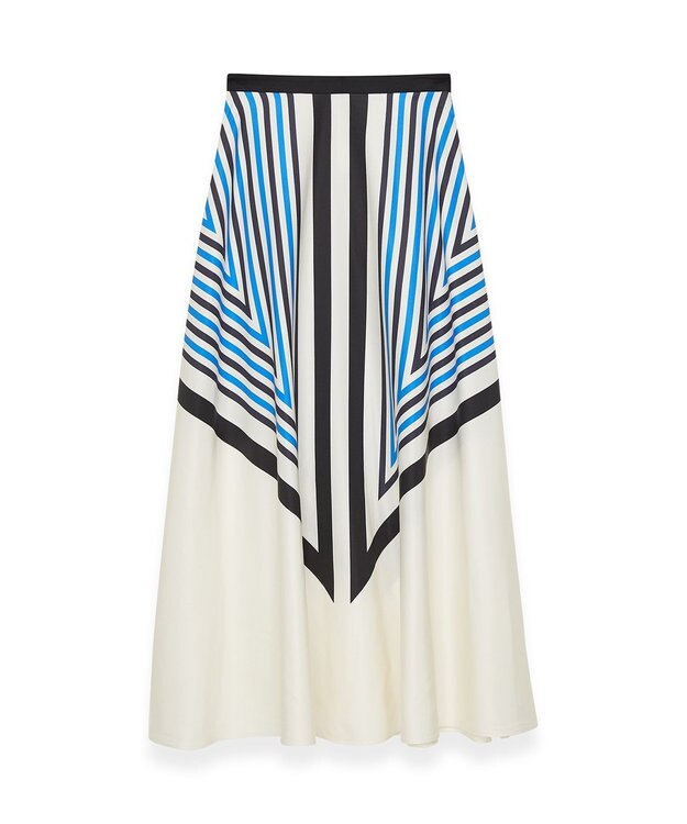 JOSEPH クレットプリント　フレアスカート Navy combo