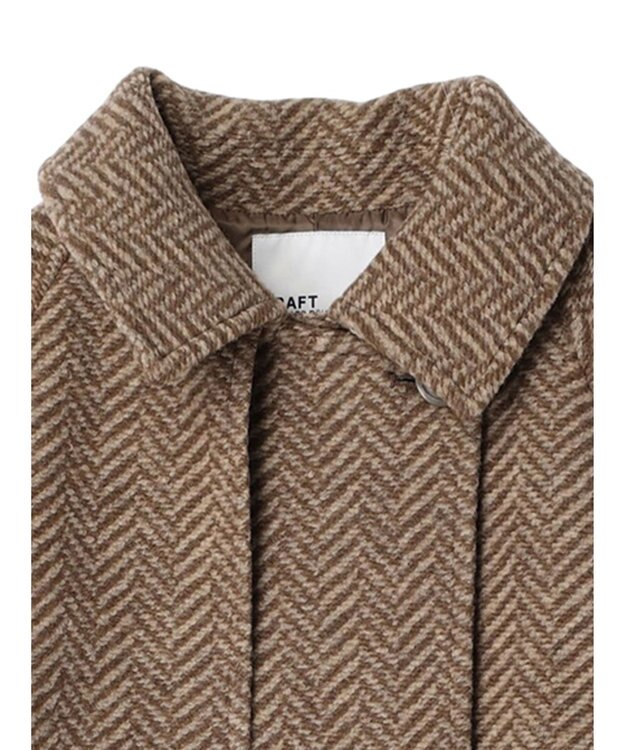 CRAFT STANDARD BOUTIQUE ウール混ガンパッチロングコート Brown