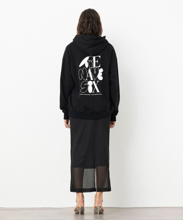 NAVE 【xNAVE】Six Sence Recordコラボ グラフィックフーディスウェット ブラック系