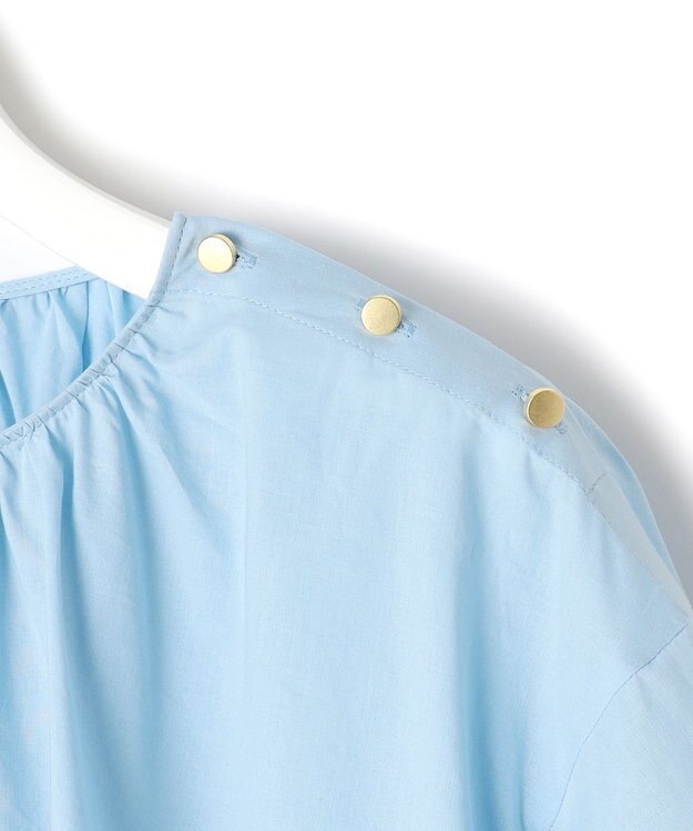 J.PRESS YORK STREET 【WOMEN】バイカラーギャザー ブラウス サックスブルー系1