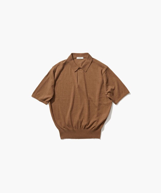 ATON RECYCLED FRESCA | ポロ ニット CAMEL