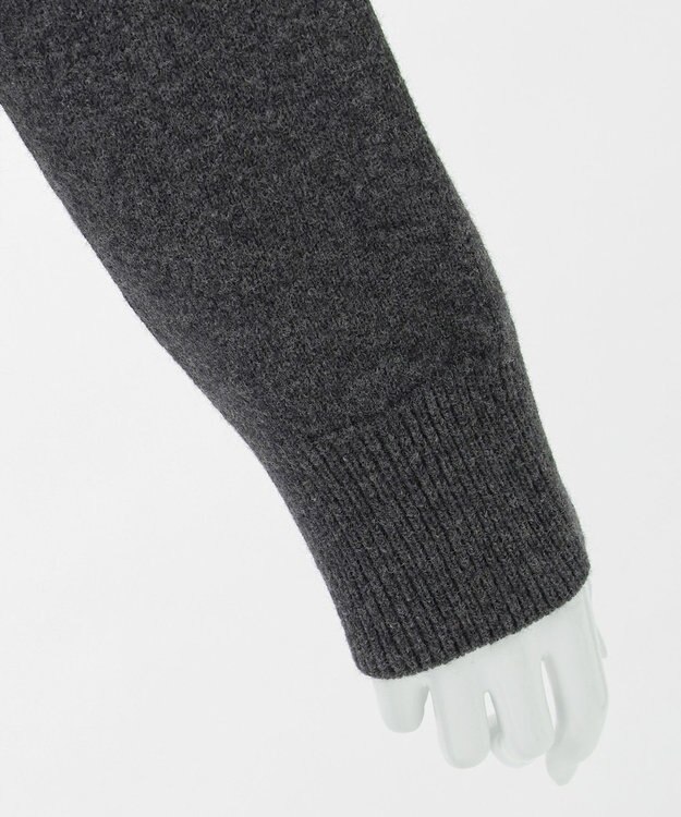 23区 【R(アール)】マイクロンメリノウール パールトリム ニット チャコールグレー系